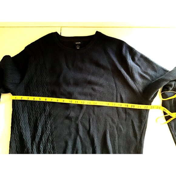 ALFANI- MENS LONG SLEEVE CREW NECK BLUE SWEATER 100% COTTON SIZE LARGE - Picture 5 of 7